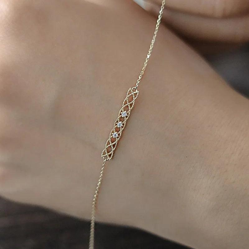 Zircon Hollow Stacked Bracelet 925 Silver 14k Plated Bangle