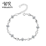 WEGARASTI Amethyst 925 Silver Wedding Bracelet for Women