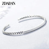 925 Silver Square Open Cuff Bracelet Wedding Jewelry