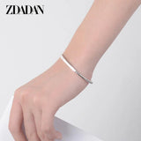 925 Silver Square Open Cuff Bracelet Wedding Jewelry