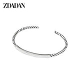 925 Silver Square Open Cuff Bracelet Wedding Jewelry