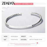 925 Silver Square Open Cuff Bracelet Wedding Jewelry