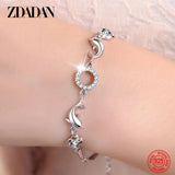 925 Silver Dolphin CZ Bracelet Chain For Women