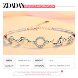925 Silver Dolphin CZ Bracelet Chain For Women