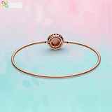 925 Silver Bracelet Sparkling Wishbone Heart Bangle Friendship Bangles