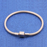 Mybeboa 925 Silver Bracelet Rose Moments Barrel Clasp Chain Women Jewelry