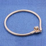 Mybeboa 925 Silver Bracelet Rose Moments Barrel Clasp Chain Women Jewelry