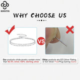 925 Silver Double Layer Bracelet with Chain for Women