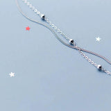 Double-layer Circle Light Beads Bracelet Sterling Silver 925 Jewelry