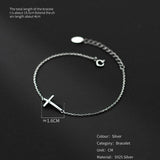 925 Silver Cross Bracelet, Personalized Hand Jewelry