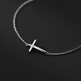 925 Silver Cross Bracelet, Personalized Hand Jewelry
