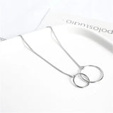 925 Silver Double Ring Geometric Bracelet Women Temperament Jewelry