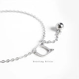 925 Sterling Silver Cat Bell Chain Bracelet Women Sweet Temperament