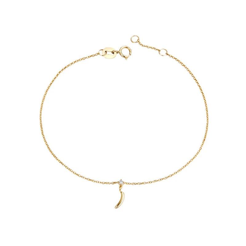 925 Sterling Silver Zircon 14K Chain Bracelet Punk Jewelry