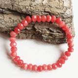 Vintage Faceted Light Red Ruby Bracelet