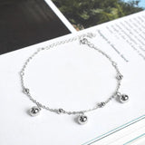 925 Sterling Silver Small Round Bead Chain Bracelet Women