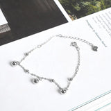 925 Sterling Silver Small Round Bead Chain Bracelet Women