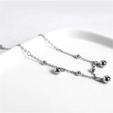 925 Sterling Silver Small Round Bead Chain Bracelet Women