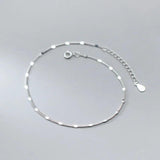 925 Sterling Silver Flakes Chain Anklet for Women