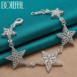 925 Silver Six Star Bracelet Wedding Charm Jewelry