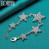 925 Silver Six Star Bracelet Wedding Charm Jewelry