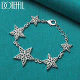 925 Silver Six Star Bracelet Wedding Charm Jewelry