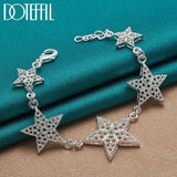 925 Silver Six Star Bracelet Wedding Charm Jewelry