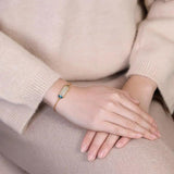 Enamel Porcelain Hetian Jade Gilt Bracelet for Ladies