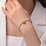 Zircon Crystal Tennis Bracelet Silver Charms Wedding