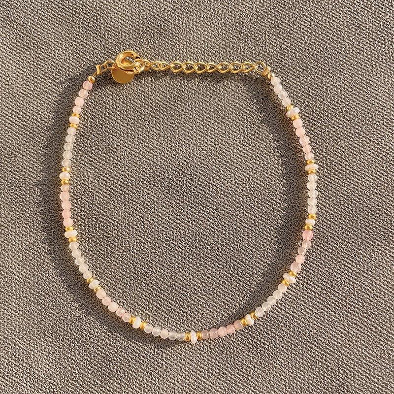 18KGF Women Natural Crystal Bracelet Small Nature Freshwater Pearl Bracelets