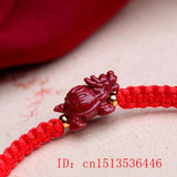 Cinnabar Dragon Turtle Bead DIY Bracelet Woman Lucky Friendship Gift Red Bangles