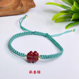 Cinnabar Lucky Clover Bead DIY Bracelet for Woman