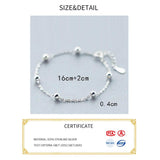 925 Silver Ball Bracelet Women's Minimalist Chain