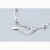 925 Silver Ball Bracelet Women's Minimalist Chain