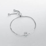 Adjustable Zircon Silver Bracelet Fine Jewelry