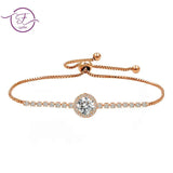 Adjustable Zircon Silver Bracelet Fine Jewelry