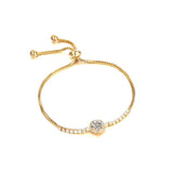 Adjustable Zircon Silver Bracelet Fine Jewelry