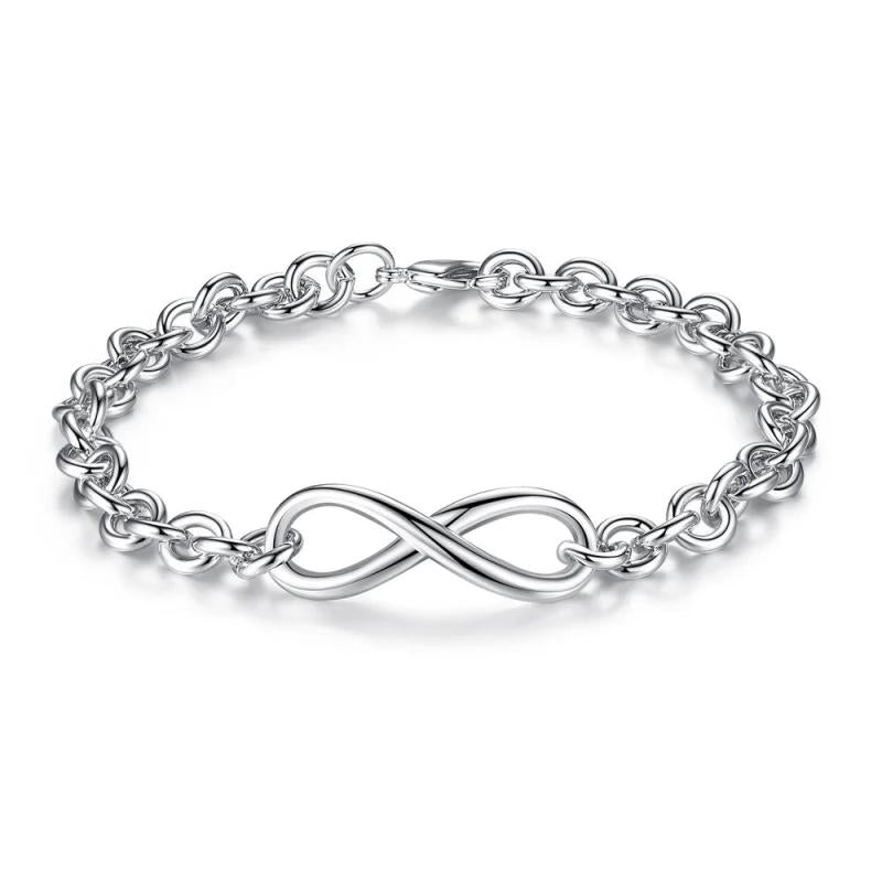 925 Sterling Silver CZ Crystal Bracelet for Women Wedding Jewelry Gift
