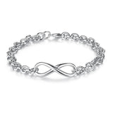 925 Sterling Silver CZ Crystal Bracelet for Women Wedding Jewelry Gift