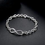 925 Sterling Silver CZ Crystal Bracelet for Women Wedding Jewelry Gift