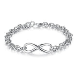925 Sterling Silver CZ Crystal Bracelet for Women Wedding Jewelry Gift