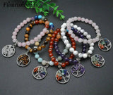 Gemstone Beads Life Tree Chakra Bracelet