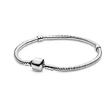 925 Silver Bracelet Snake Bone Chain Buckle Charm Beads DIY J