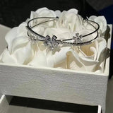 Silver Petals Zircon Bracelet Chain for Women