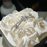 Silver Petals Zircon Bracelet Chain for Women