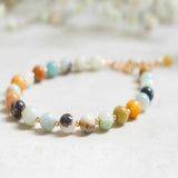 6mm Amazonite Beads Bracelet with 14k Chain - Spirituality Lucky Christmas Wrist