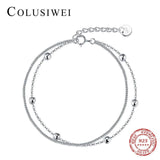 Sterling Silver 925 Double Chain Bracelet for Women