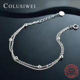 Sterling Silver 925 Double Chain Bracelet for Women
