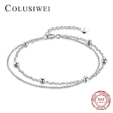 Sterling Silver 925 Double Chain Bracelet for Women