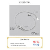 Silver 925 Sterling Rectangular Chain Bracelet for Women